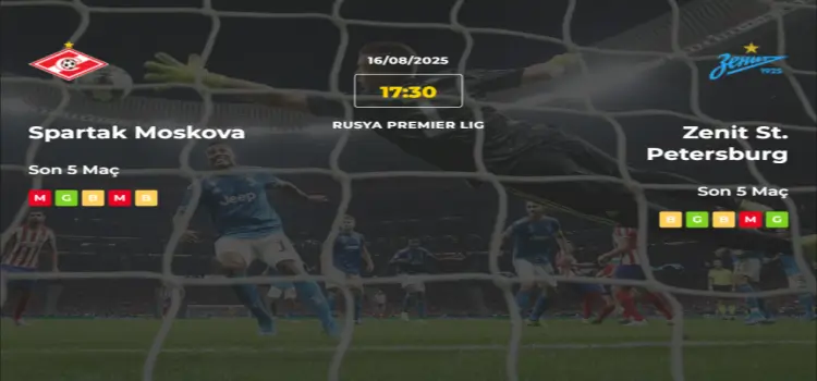 Spartak Moskova Zenit İddaa Maç Tahmini 16 Ağustos 2025