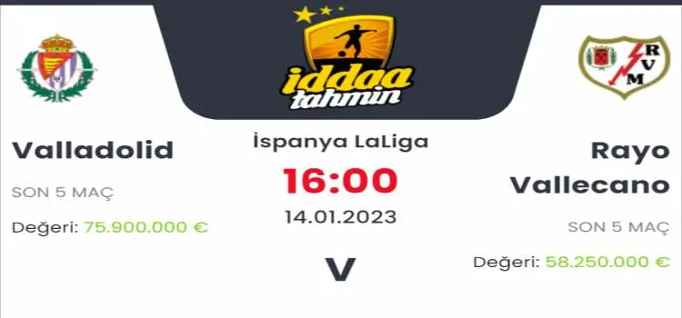 Valladolid Rayo Vallecano İddaa Maç Tahmini 14 Ocak 2023