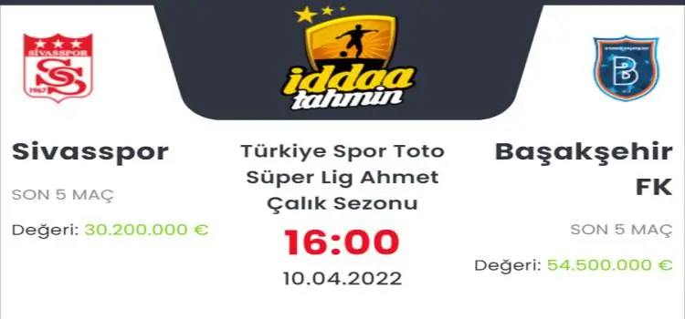 Sivasspor Başakşehir İddaa Maç Tahmini 10 Nisan 2022