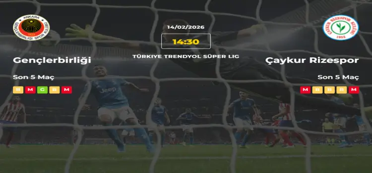 Gençlerbirliği Çaykur Rizespor İddaa Maç Tahmini 14 Şubat 2026