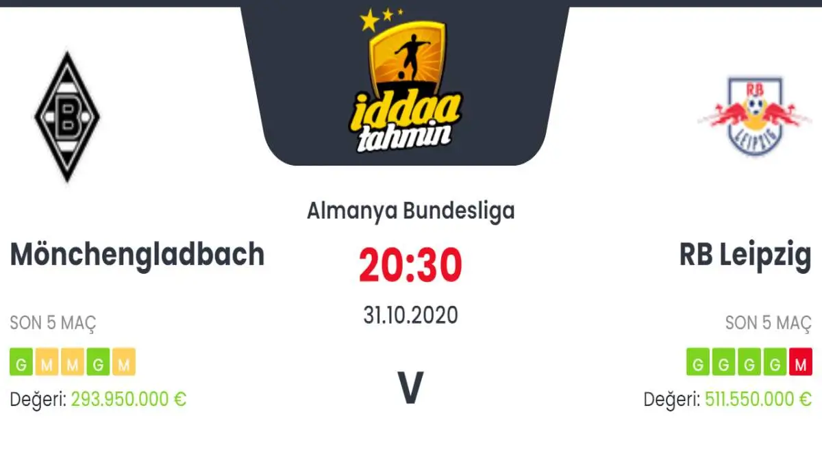 Mönchengladbach Leipzig İddaa ve Maç Tahmini 31 Ekim 2020