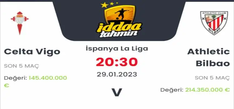 Celta Vigo Athletic Bilbao İddaa Maç Tahmini 29 Ocak 2023