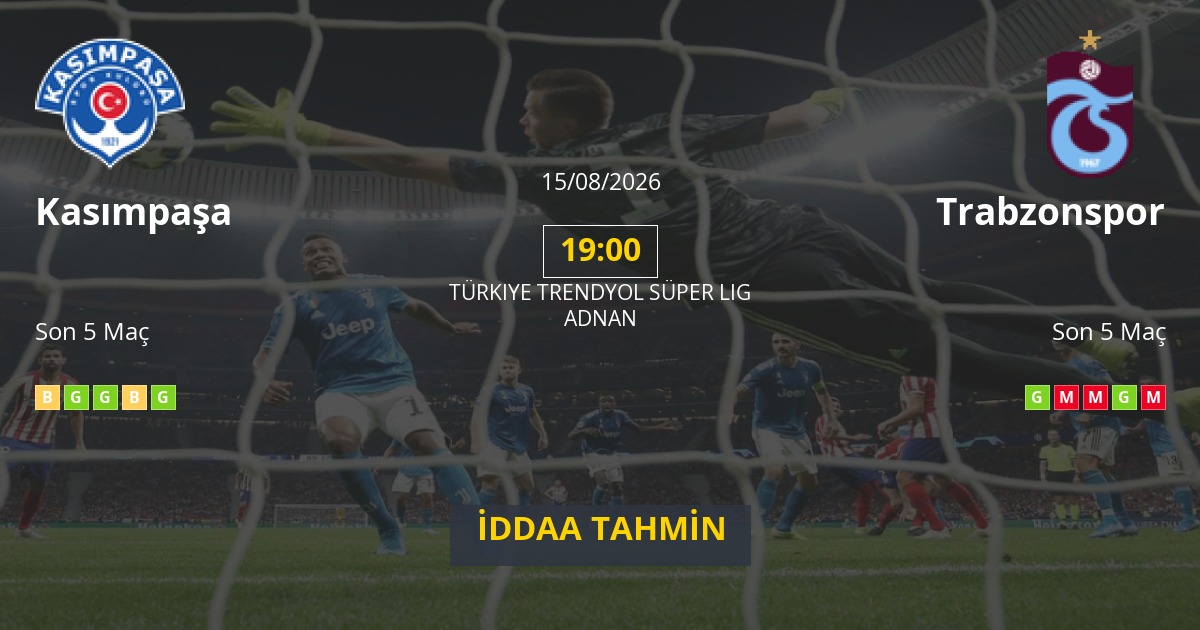 Kasımpaşa Trabzonspor İddaa Maç Tahmini 15 Ağustos 2026