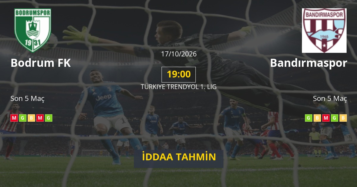 Bodrum FK Bandırmaspor İddaa Maç Tahmini 17 Ekim 2026