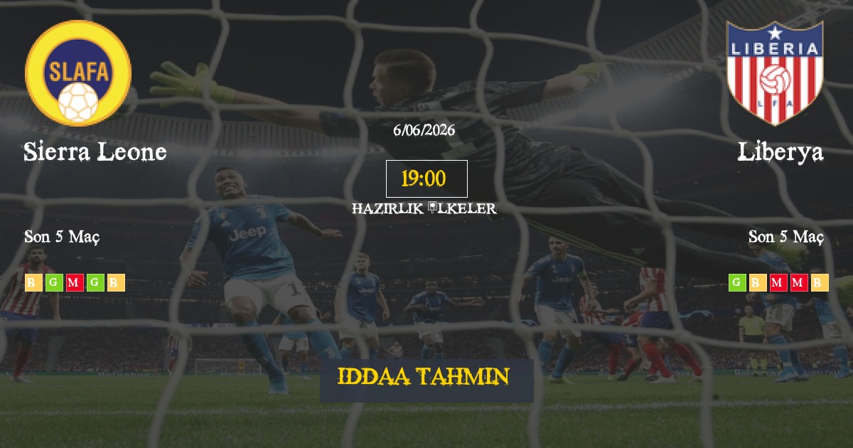Sierra Leone Liberya İddaa Maç Tahmini 06 Haziran 2026