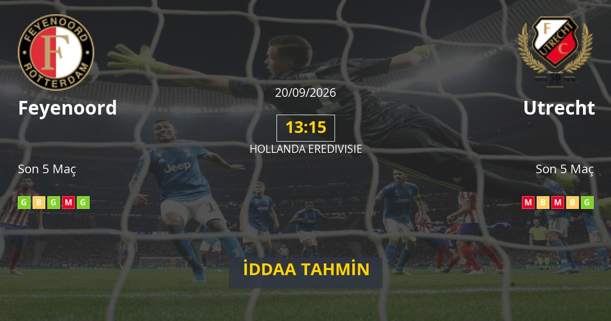 Feyenoord Utrecht İddaa Maç Tahmini 20 Eylül 2026