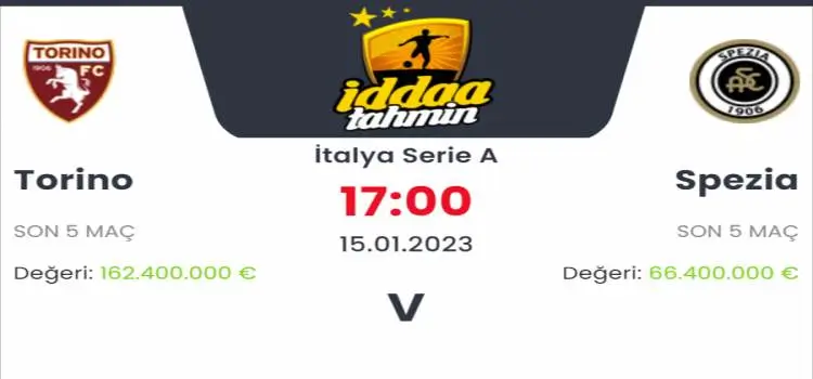 Torino Spezia İddaa Maç Tahmini 15 Ocak 2023
