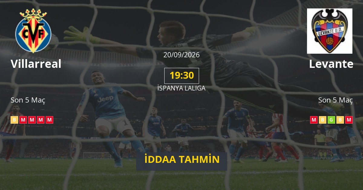 Villarreal Levante İddaa Maç Tahmini 20 Eylül 2026