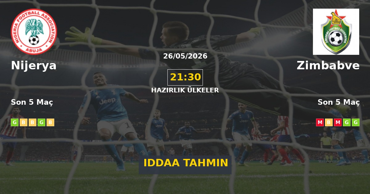 Nijerya Zimbabve İddaa Maç Tahmini 26 Mayıs 2026