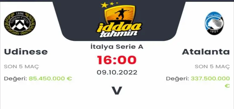 Udinese Atalanta İddaa Maç Tahmini 9 Ekim 2022
