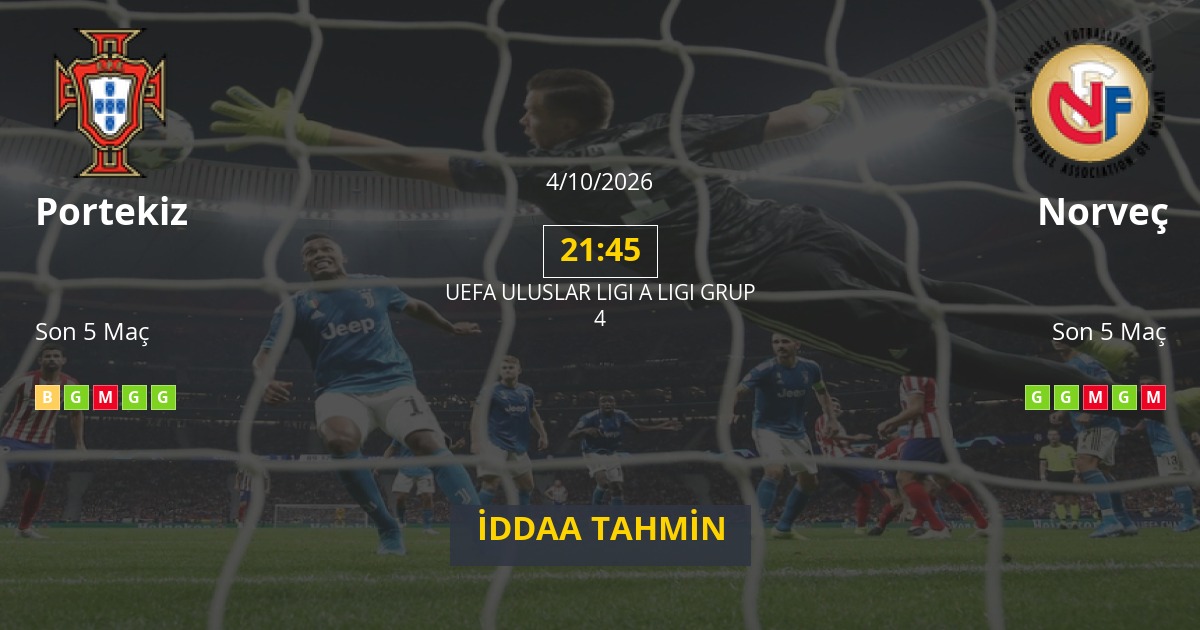 Portekiz Norveç İddaa Maç Tahmini 04 Ekim 2026