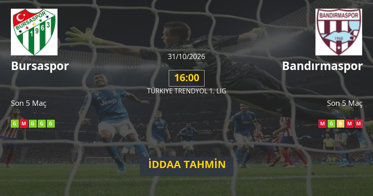 Bursaspor Bandırmaspor İddaa Maç Tahmini 31 Ekim 2026