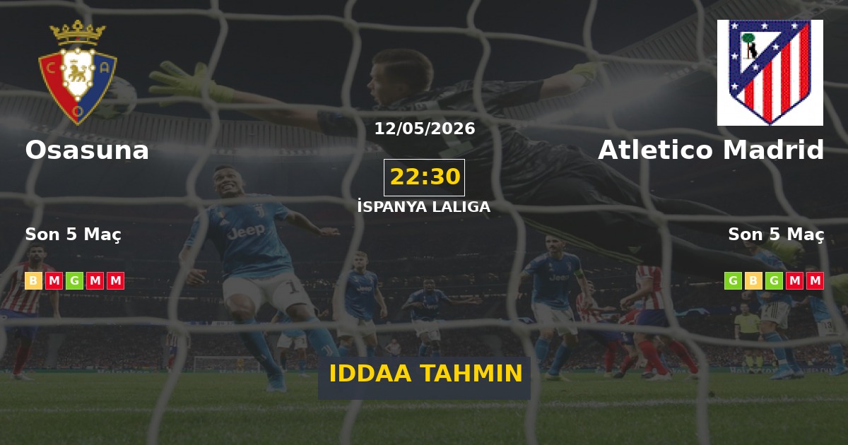 Osasuna Atletico Madrid İddaa Maç Tahmini 12 Mayıs 2026