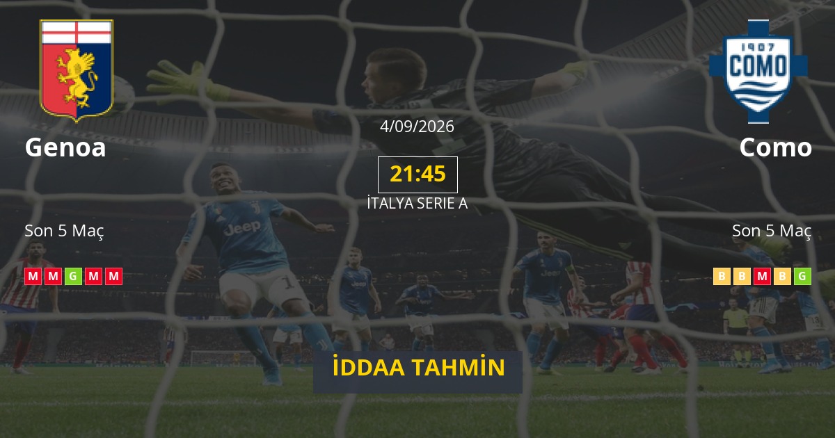 Genoa Como İddaa Maç Tahmini 04 Eylül 2026