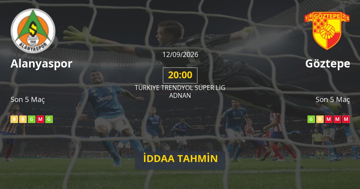 Alanyaspor Göztepe İddaa Maç Tahmini 12 Eylül 2026