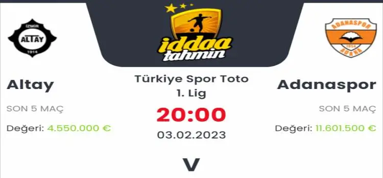 Altay Adanaspor İddaa Maç Tahmini 3 Şubat 2023