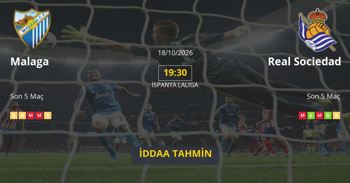 Malaga Real Sociedad İddaa Maç Tahmini 18 Ekim 2026