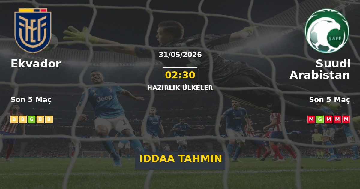 Ekvador Suudi Arabistan İddaa Maç Tahmini 31 Mayıs 2026