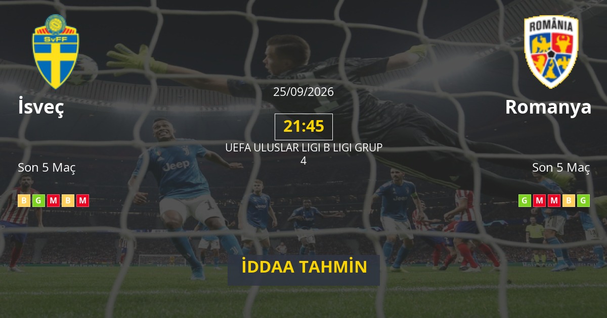 İsveç Romanya İddaa Maç Tahmini 25 Eylül 2026