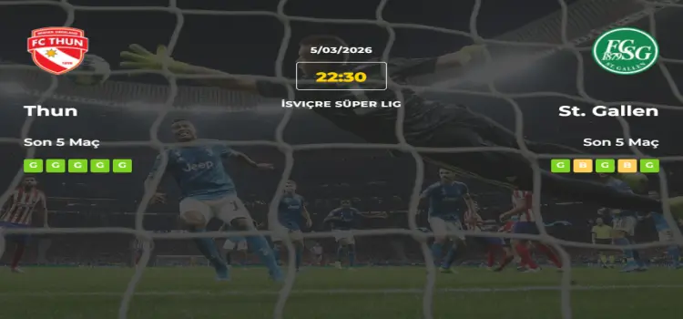 Thun St Gallen İddaa Maç Tahmini 5 Mart 2026