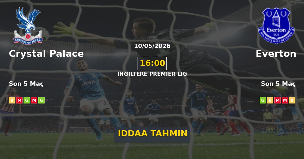 Crystal Palace Everton İddaa Maç Tahmini 10 Mayıs 2026