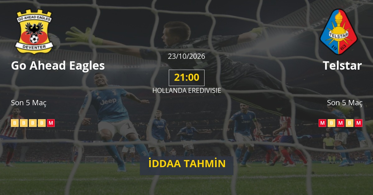 Go Ahead Eagles Telstar İddaa Maç Tahmini 23 Ekim 2026
