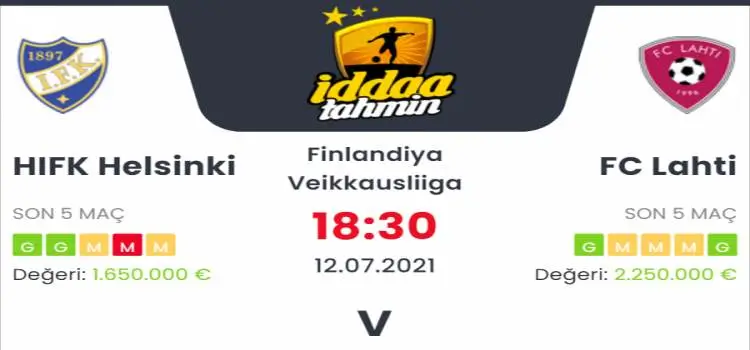 HIFK Helsinki Lahti İddaa Maç Tahmini 12 Temmuz 2021
