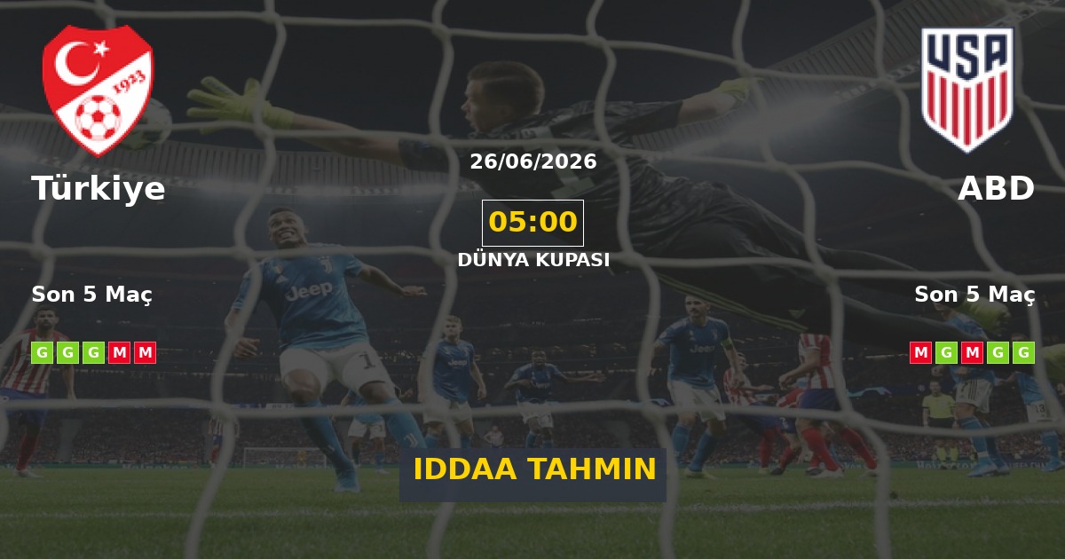 Türkiye ABD İddaa Maç Tahmini 26 Haziran 2026