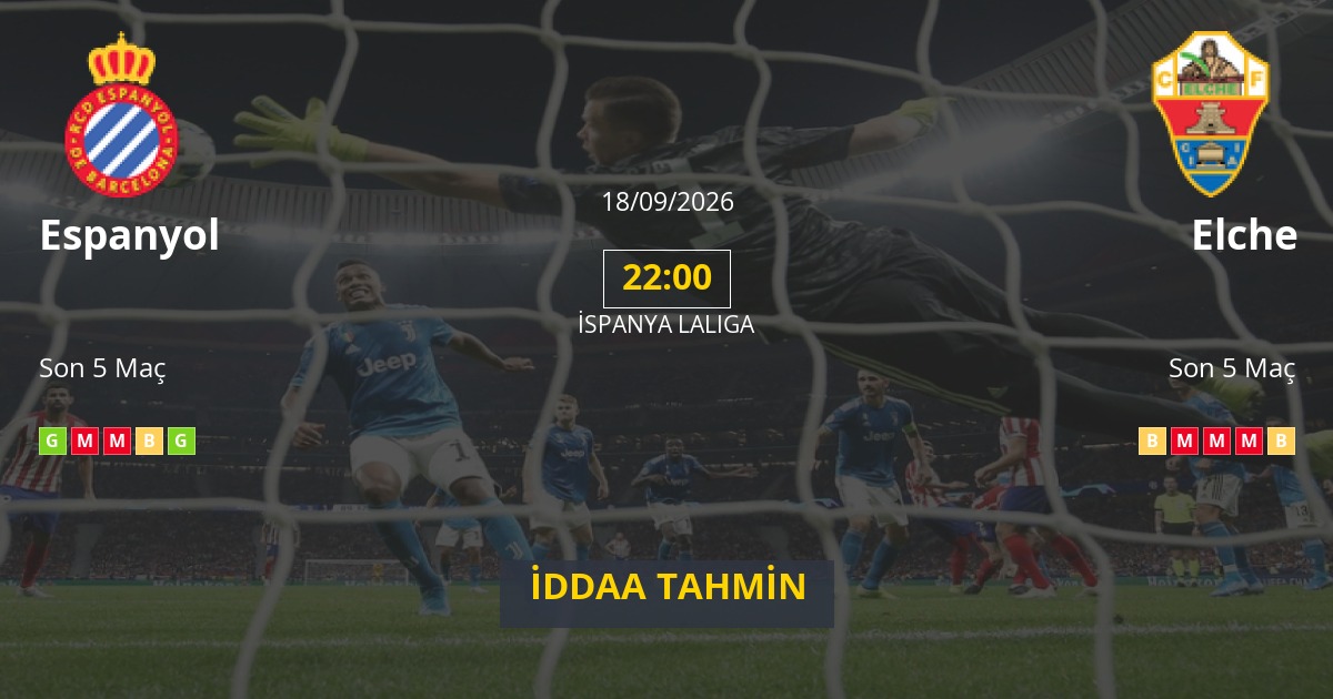 Espanyol Elche İddaa Maç Tahmini 18 Eylül 2026