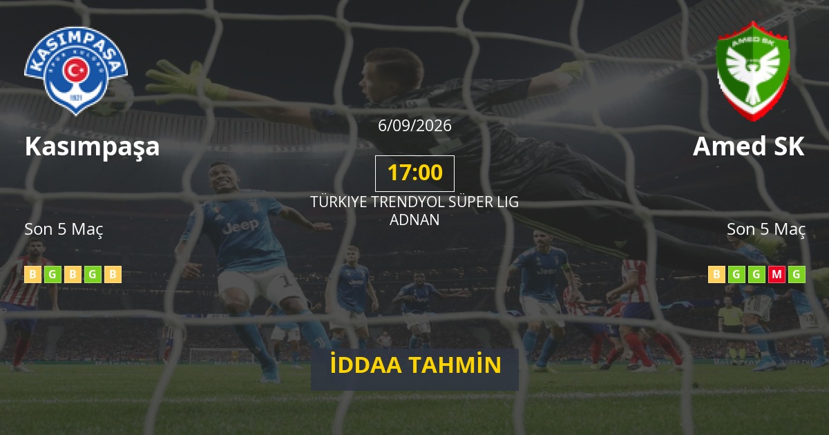 Kasımpaşa Amed SK İddaa Maç Tahmini 06 Eylül 2026