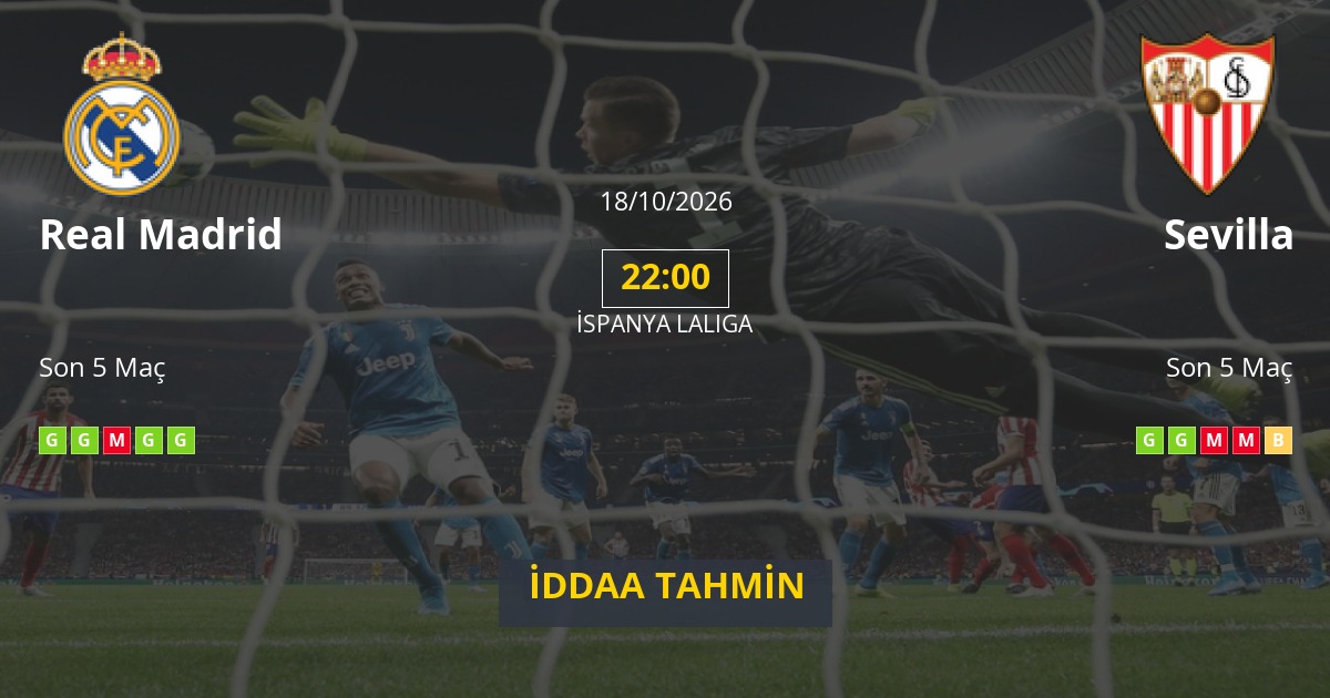 Real Madrid Sevilla İddaa Maç Tahmini 18 Ekim 2026