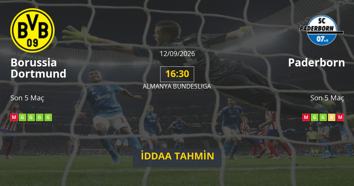 Borussia Dortmund Paderborn İddaa Maç Tahmini 12 Eylül 2026