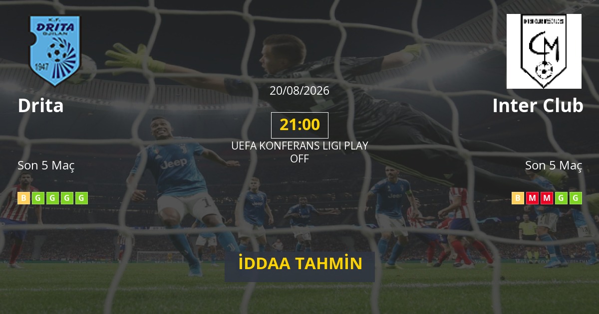 Drita Inter Club İddaa Maç Tahmini 20 Ağustos 2026