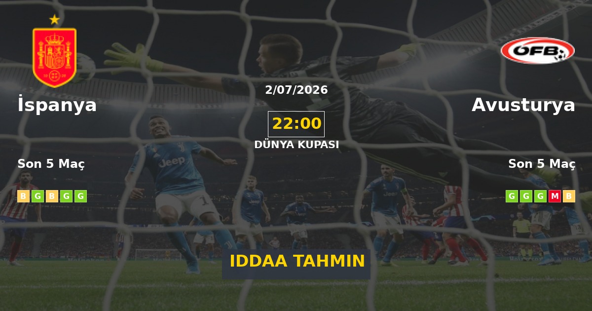 İspanya Avusturya İddaa Maç Tahmini 02 Temmuz 2026