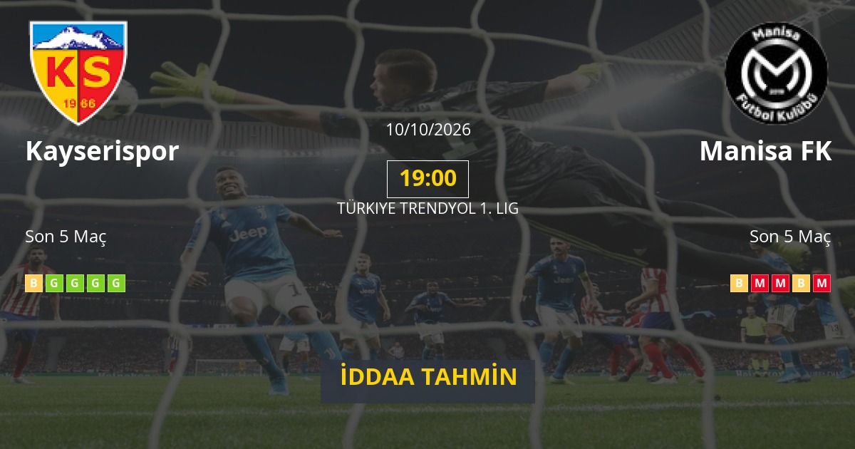 Kayserispor Manisa FK İddaa Maç Tahmini 10 Ekim 2026