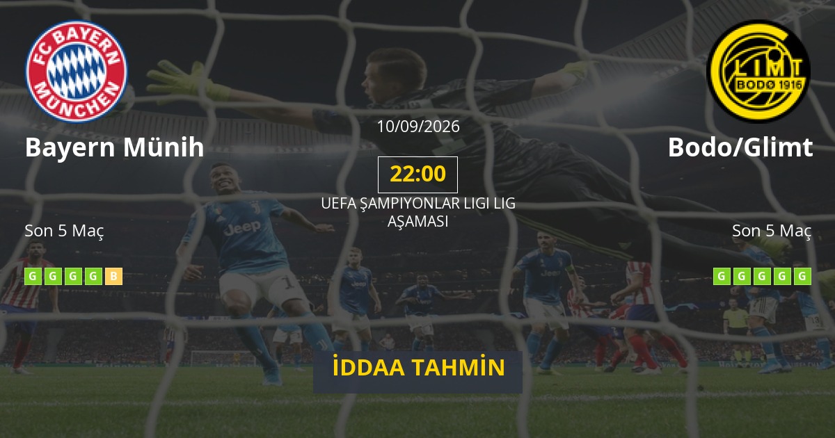 Bayern Münih Bodo/Glimt İddaa Maç Tahmini 10 Eylül 2026