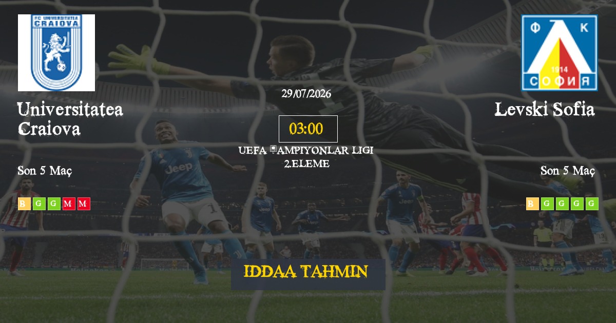 Universitatea Craiova Levski Sofia İddaa Maç Tahmini 29 Temmuz 2026