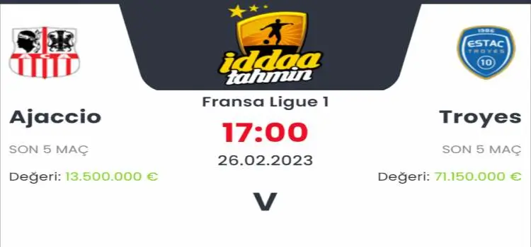 Ajaccio Troyes İddaa Maç Tahmini 26 Şubat 2023