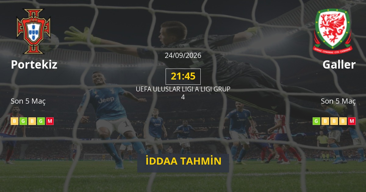 Portekiz Galler İddaa Maç Tahmini 24 Eylül 2026