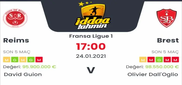 Reims Brest Maç Tahmini ve İddaa Tahminleri : 24 Ocak 2021