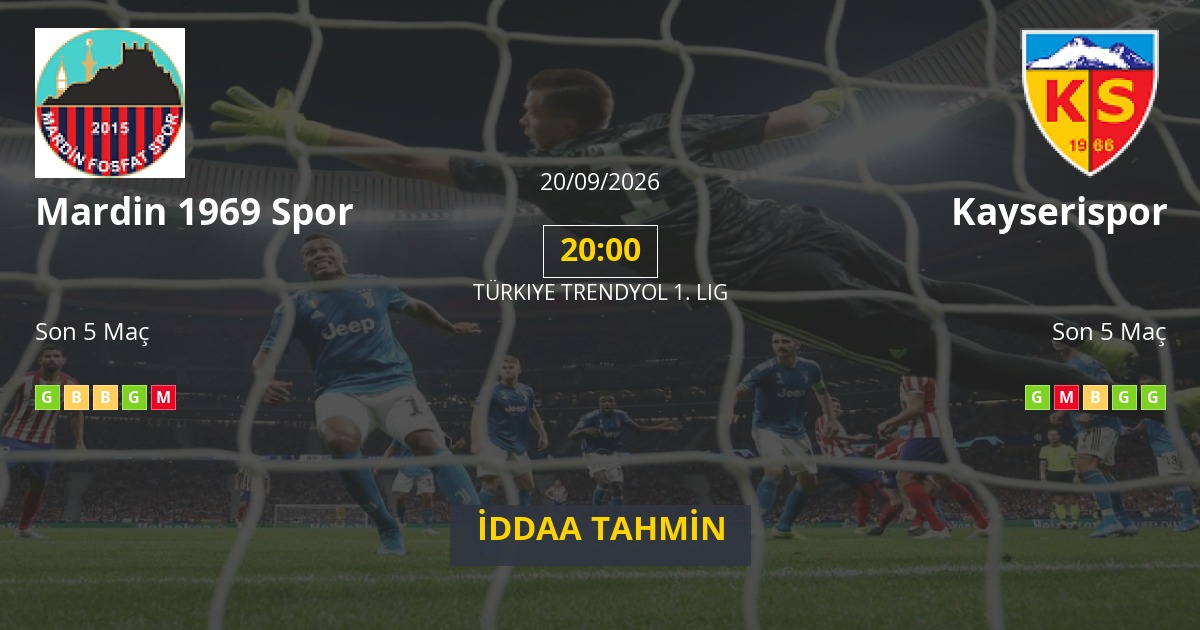 Mardin 1969 Spor Kayserispor İddaa Maç Tahmini 20 Eylül 2026