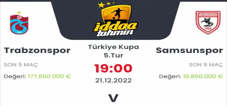 Trabzonspor Samsunspor İddaa Maç Tahmini 21 Aralık 2022