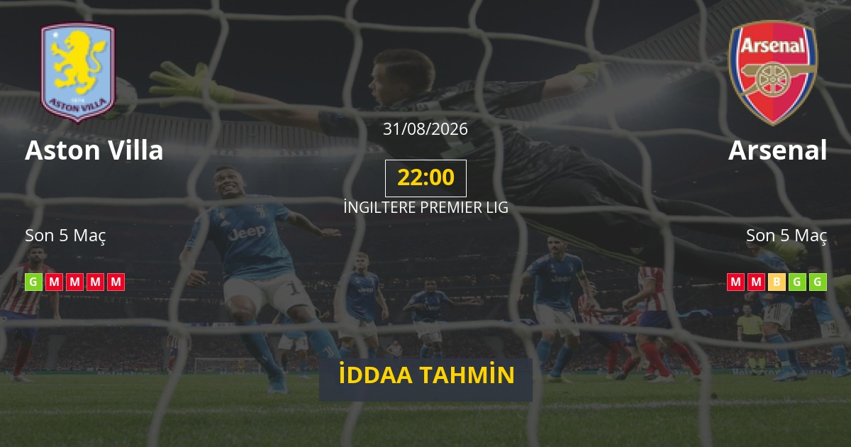 Aston Villa Arsenal İddaa Maç Tahmini 31 Ağustos 2026