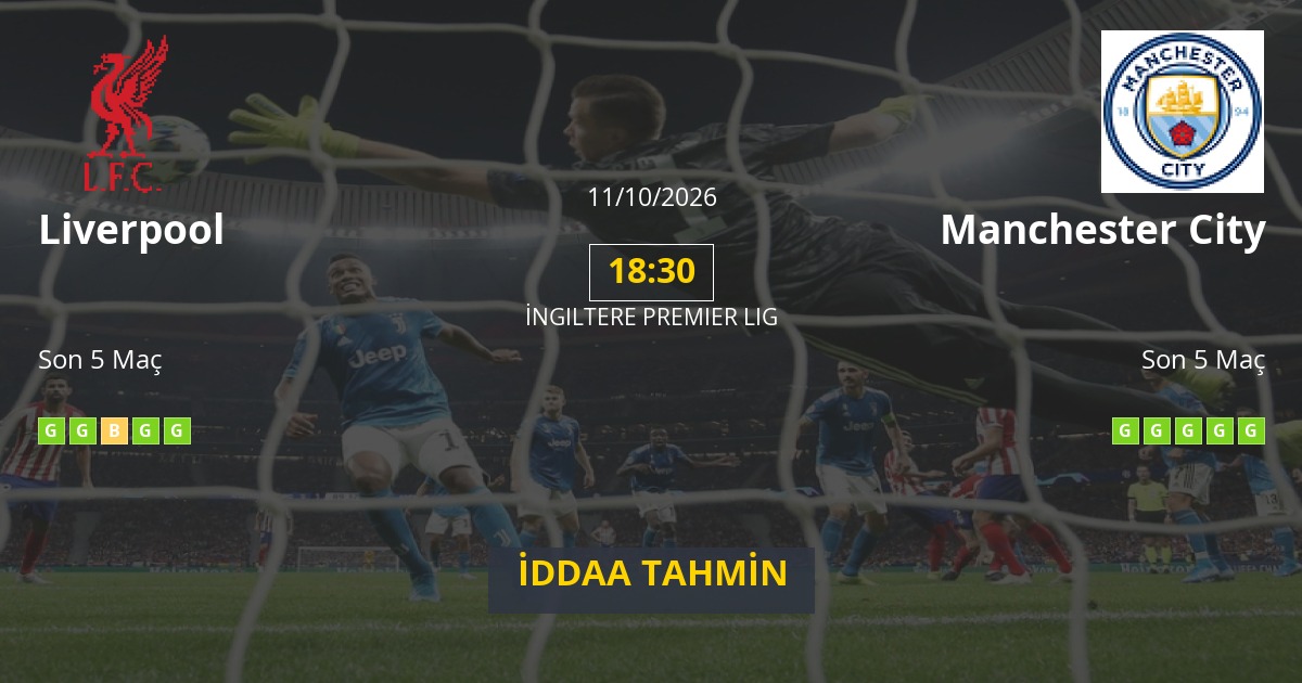 Liverpool Manchester City İddaa Maç Tahmini 11 Ekim 2026