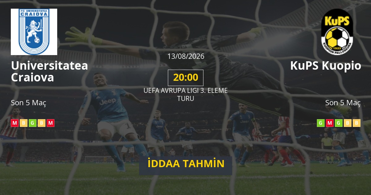 Universitatea Craiova KuPS Kuopio İddaa Maç Tahmini 13 Ağustos 2026