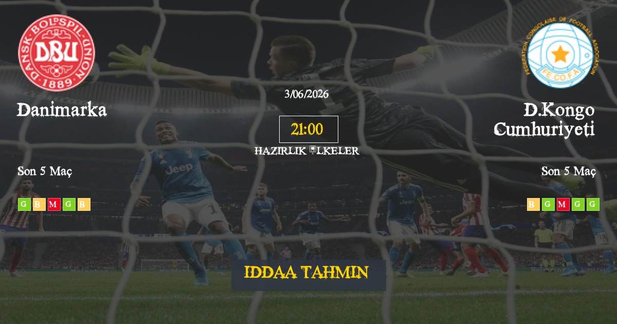 Danimarka D.Kongo Cumhuriyeti İddaa Maç Tahmini 03 Haziran 2026