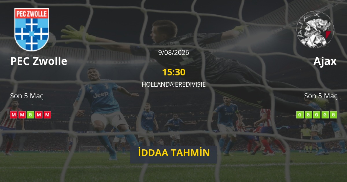 PEC Zwolle Ajax İddaa Maç Tahmini 09 Ağustos 2026