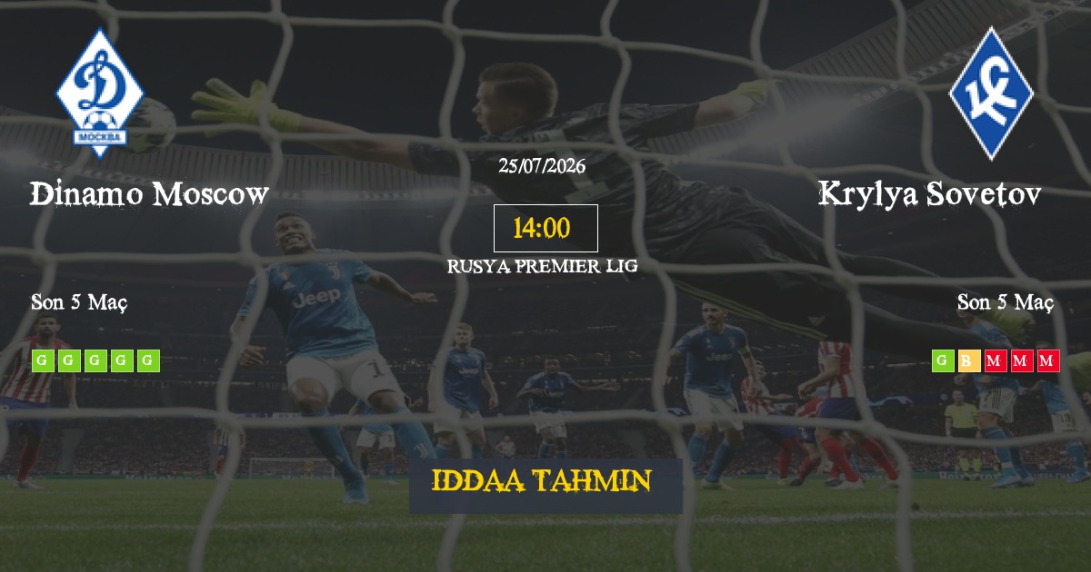 Dinamo Moscow Krylya Sovetov İddaa Maç Tahmini 25 Temmuz 2026