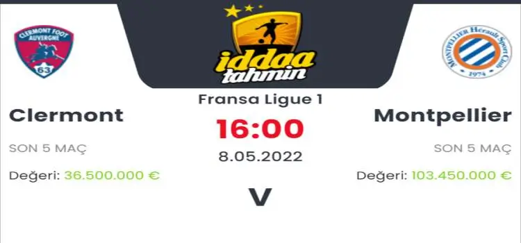 Clermont Montpellier İddaa Maç Tahmini 8 Mayıs 2022