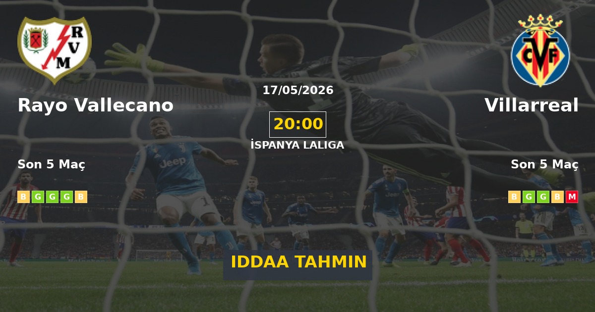 Rayo Vallecano Villarreal İddaa Maç Tahmini 17 Mayıs 2026